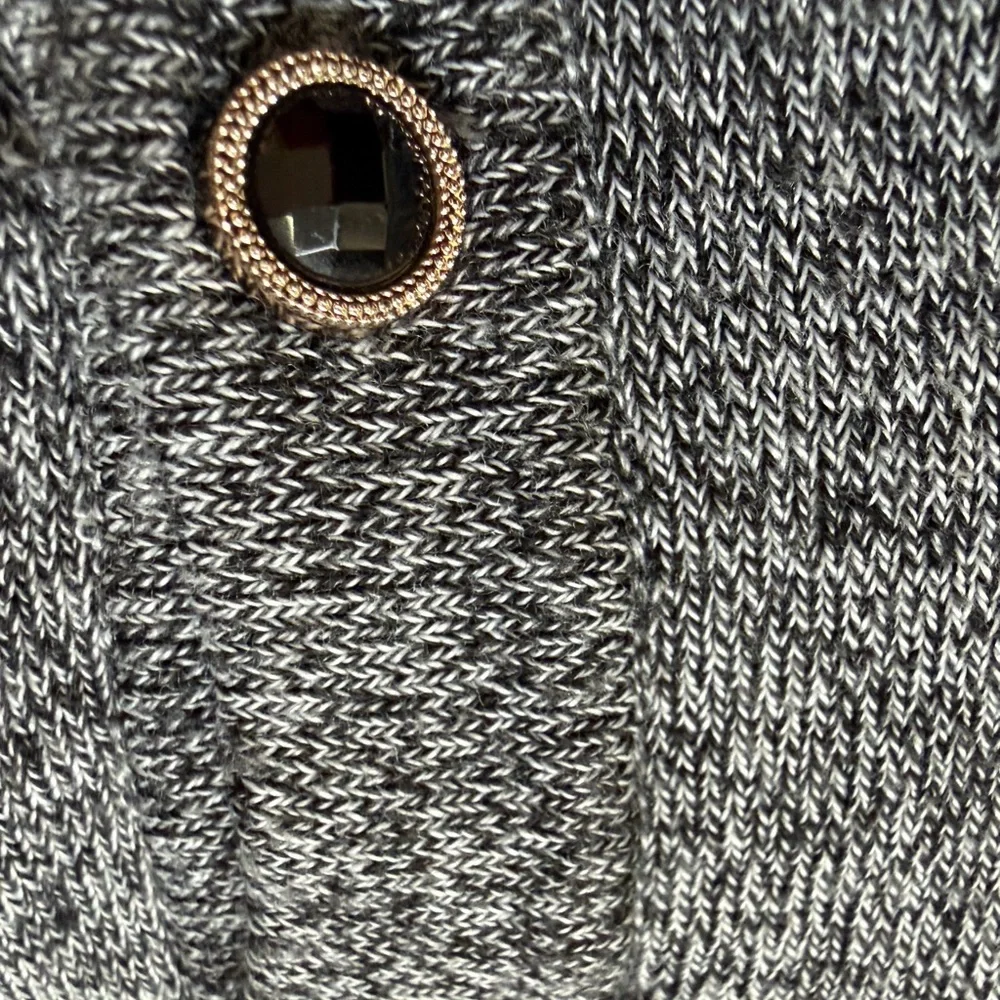 Heather Gray Cardigan Sweater. - Picture 3 of 7